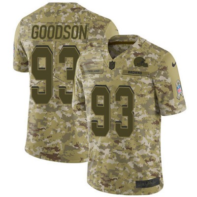 Nike Cleveland Browns #93 B.J. Goodson Camo Men's Stitched NFL Limited 2018 Salute To Service Jersey Men's